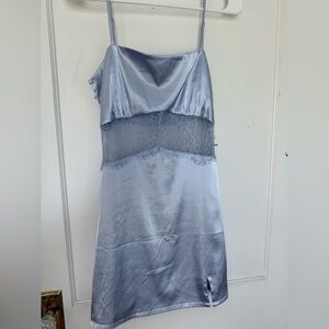 Apricot Lane Satin Lace Dress- Light blueish purple